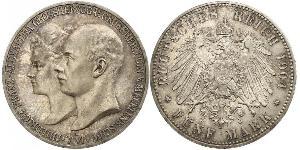 5 Марка Герцогство Мекленбург-Шверин (1352-1918) Срібло Frederick Francis IV, Grand Duke of Mecklenburg (1882 - 1945)