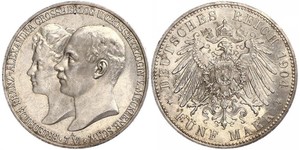 5 Марка Герцогство Мекленбург-Шверин (1352-1918) Срібло Frederick Francis IV, Grand Duke of Mecklenburg (1882 - 1945)