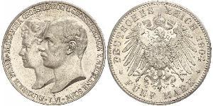 5 Марка Герцогство Мекленбург-Шверин (1352-1918) Срібло Frederick Francis IV, Grand Duke of Mecklenburg (1882 - 1945)