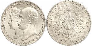 5 Марка Герцогство Мекленбург-Шверин (1352-1918) Срібло Frederick Francis IV, Grand Duke of Mecklenburg (1882 - 1945)