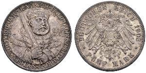 5 Марка Герцогство Саксен-Веймар-Ейзенахське (1809 - 1918) Срібло 