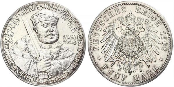 5 Марка Герцогство Саксен-Веймар-Ейзенахське (1809 - 1918) Срібло 