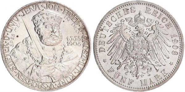 5 Марка Герцогство Саксен-Веймар-Ейзенахське (1809 - 1918) Срібло 