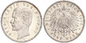 5 Марка Королівство Баварія (1806 - 1918) Срібло Otto of Bavaria (1848 – 1916)
