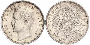 5 Марка Королівство Баварія (1806 - 1918) Срібло Otto of Bavaria (1848 – 1916)