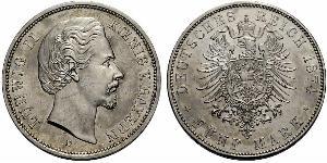 5 Марка Королівство Баварія (1806 - 1918) Срібло Людвіг II (король Баварії)(1845 – 1886)