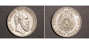 5 Марка Королівство Вюртемберг Срібло Charles I of Württemberg