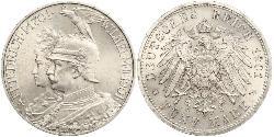 5 Марка Королівство Пруссія (1701-1918) Срібло Wilhelm II, German Emperor (1859-1941)