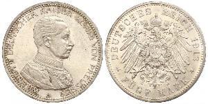 5 Марка Королівство Пруссія (1701-1918) Срібло Wilhelm II, German Emperor (1859-1941)