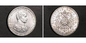 5 Марка Королівство Пруссія (1701-1918) Срібло Wilhelm II, German Emperor (1859-1941)