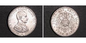 5 Марка Королівство Пруссія (1701-1918) Срібло Wilhelm II, German Emperor (1859-1941)
