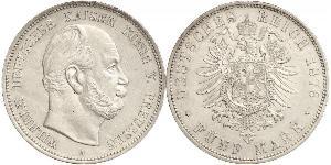 5 Марка Королівство Пруссія (1701-1918) Срібло Wilhelm I, German Emperor (1797-1888)