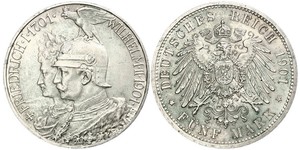 5 Марка Королівство Пруссія (1701-1918) Срібло Wilhelm II, German Emperor (1859-1941)