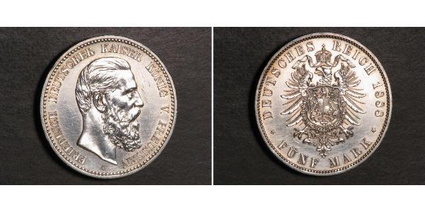 5 Марка Королівство Пруссія (1701-1918) Срібло Фрідріх III (німецький імператор) (1831-1888)