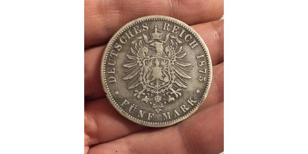5 Марка Королівство Пруссія (1701-1918) Срібло Wilhelm I, German Emperor (1797-1888)