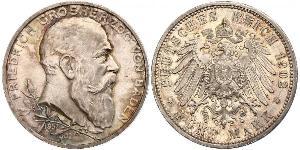 5 Марка Німецька імперія (1871-1918) / Велике герцогство Баден (1806-1918) Срібло Frederick I, Grand Duke of Baden (1826 - 1907)