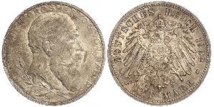 5 Марка Німецька імперія (1871-1918) / Велике герцогство Баден (1806-1918) Срібло Frederick I, Grand Duke of Baden (1826 - 1907)