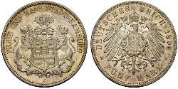 5 Марка Німецька імперія (1871-1918) / Гамбург Срібло 