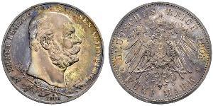 5 Марка Саксен-Альтенбург  (1826 - 1920) Срібло Ernst I, Duke of Saxe-Altenburg (1826 - 1908)