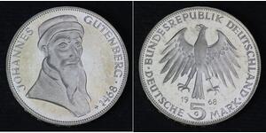 5 Марка ФРН (1949-1990) Срібло 