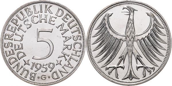 5 Марка ФРН (1949-1990) Срібло 