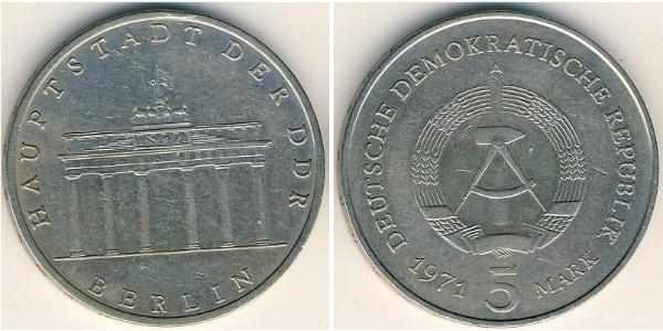 5 Марка Германская Демократическая Республика (1949-1990) Цинк/Никель/Медь 