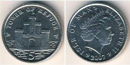 5 Пенни Остров Мэн Никель/Медь Елизавета II (1926-2022)