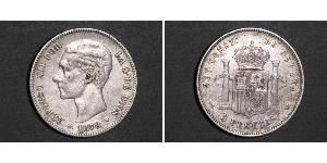 5 Песета Королевство Испания (1874 - 1931) Серебро Alfonso XII of Spain (1857 -1885)
