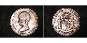 5 Песета Королевство Испания (1874 - 1931) Серебро Alfonso XIII of Spain (1886 - 1941)
