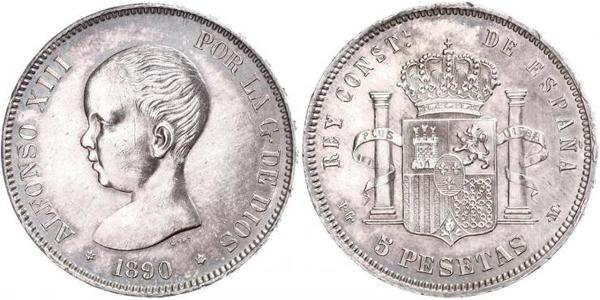 5 Песета Королевство Испания (1874 - 1931) Серебро Alfonso XIII of Spain (1886 - 1941)