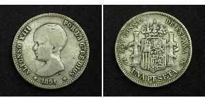 5 Песета Королівство Іспанія (1874 - 1931) Срібло Alfonso XIII of Spain (1886 - 1941)