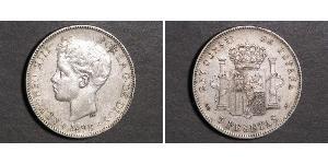 5 Песета Королівство Іспанія (1874 - 1931) Срібло 