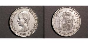 5 Песета Королівство Іспанія (1874 - 1931) Срібло Alfonso XIII of Spain (1886 - 1941)