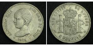 5 Песета Королівство Іспанія (1874 - 1931) Срібло Alfonso XIII of Spain (1886 - 1941)