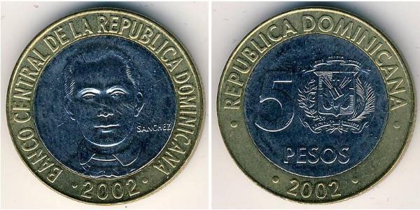 5 Песо Домініканська Республіка Біметал 