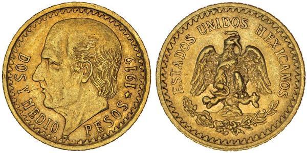 5 Песо Соединённые Штаты Мексики (1867 - ) Золото 