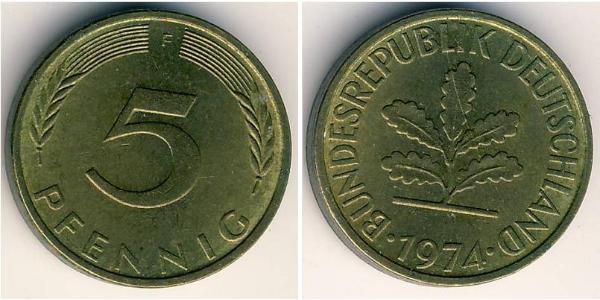 5 Пфенниг ФРГ (1949-1990) Латунь 