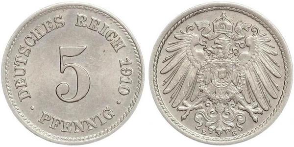 5 Пфенниг Германская империя (1871-1918) Никель/Медь 