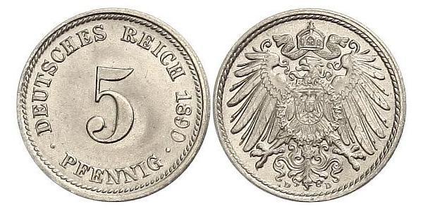 5 Пфенниг Германская империя (1871-1918) Никель/Медь 