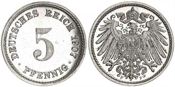 5 Пфенниг Германская империя (1871-1918) Никель/Медь 