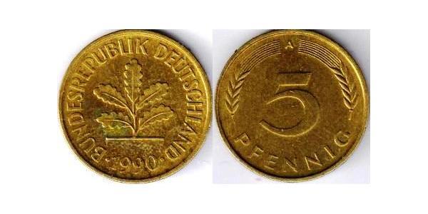 5 Пфеніг ФРН (1949-1990) Латунь 