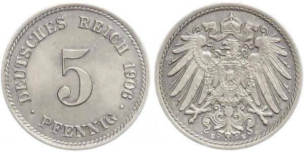 5 Пфеніг Німецька імперія (1871-1918) Нікель/Мідь 