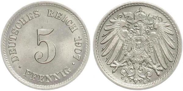 5 Пфеніг Німецька імперія (1871-1918) Нікель/Мідь 