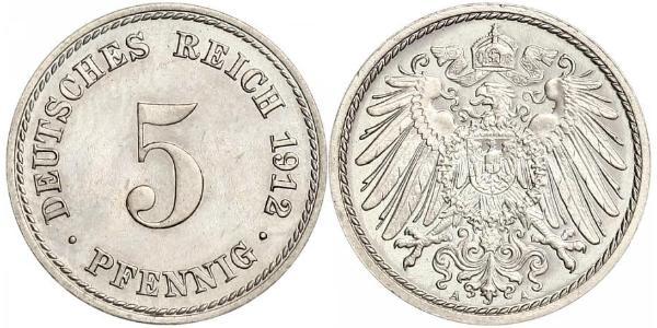 5 Пфеніг Німецька імперія (1871-1918) Нікель/Мідь 