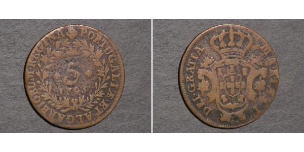 5 Рейс Азорські о-ви / Королівство Португалія (1139-1910) Мідь 