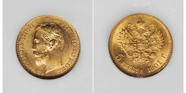 5 Рубль Российская империя (1720-1917) Золото Николай II (1868-1918)