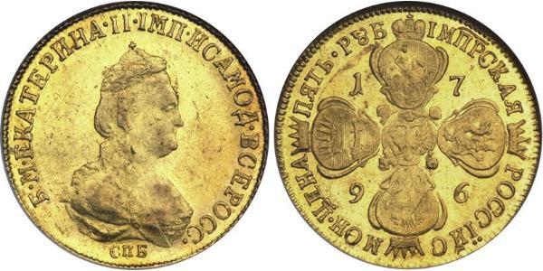 5 Рубль Российская империя (1720-1917) Золото Екатерина II (1729-1796)