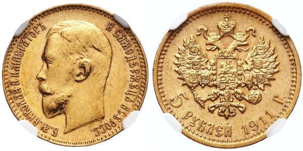 5 Рубль Российская империя (1720-1917) Золото Николай II (1868-1918)
