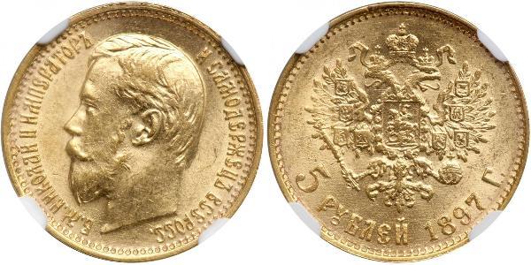5 Рубль Российская империя (1720-1917) Золото Николай II (1868-1918)