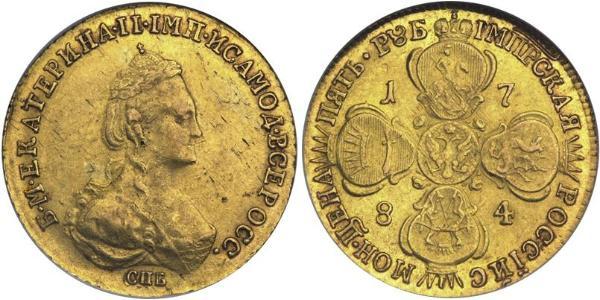 5 Рубль Російська імперія (1720-1917) Золото Катерина II (1729-1796)